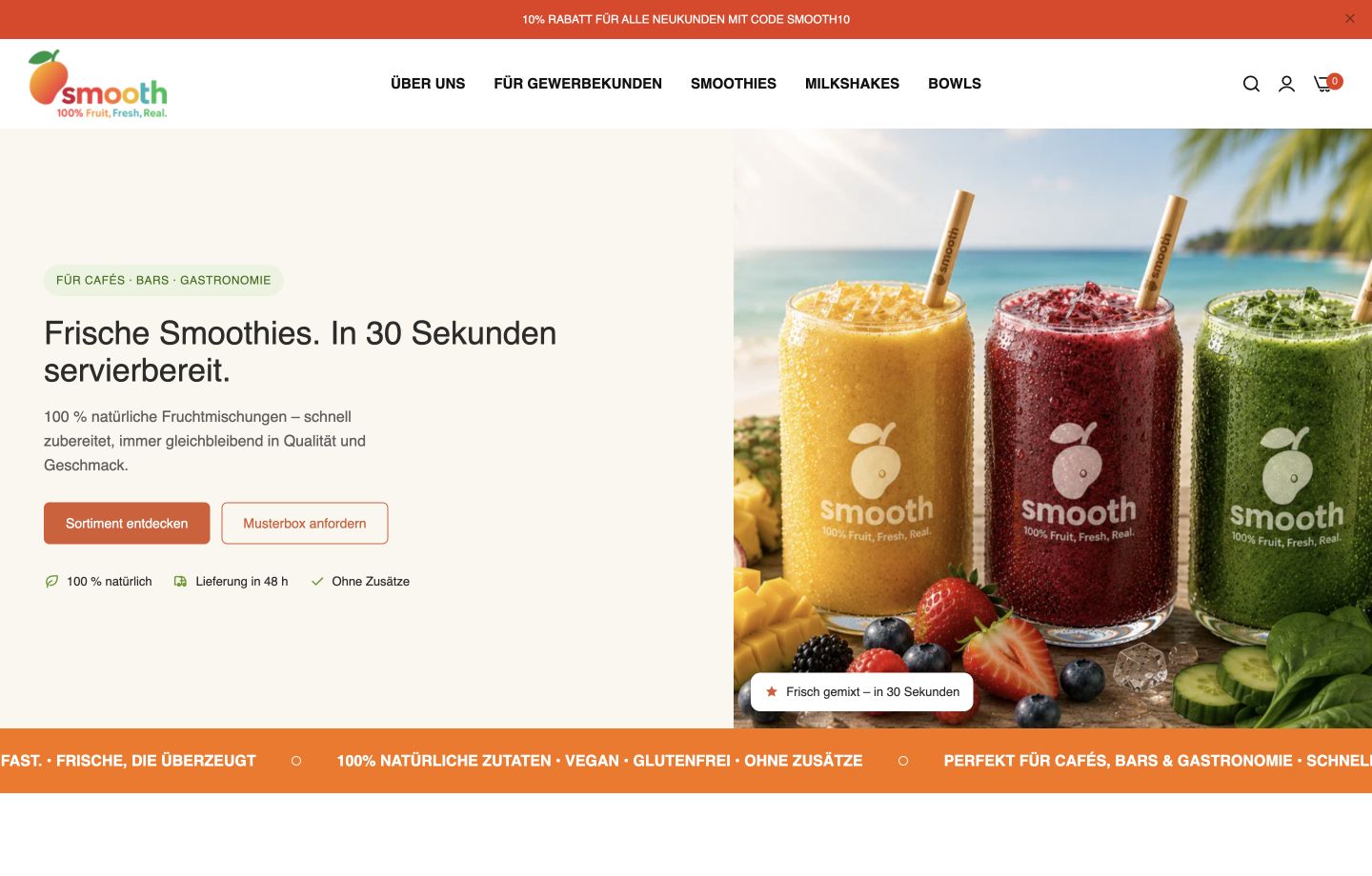 Screenshot des Shopify Shops Smooth24